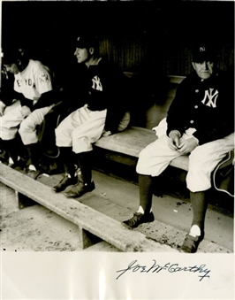  Lou Gehrig Sits Out Game (5/2/39) Original Photograph Signed by Manager Joe McCarthy